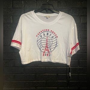 ✨Vacation Squad Paris 2024 White Crop Top
